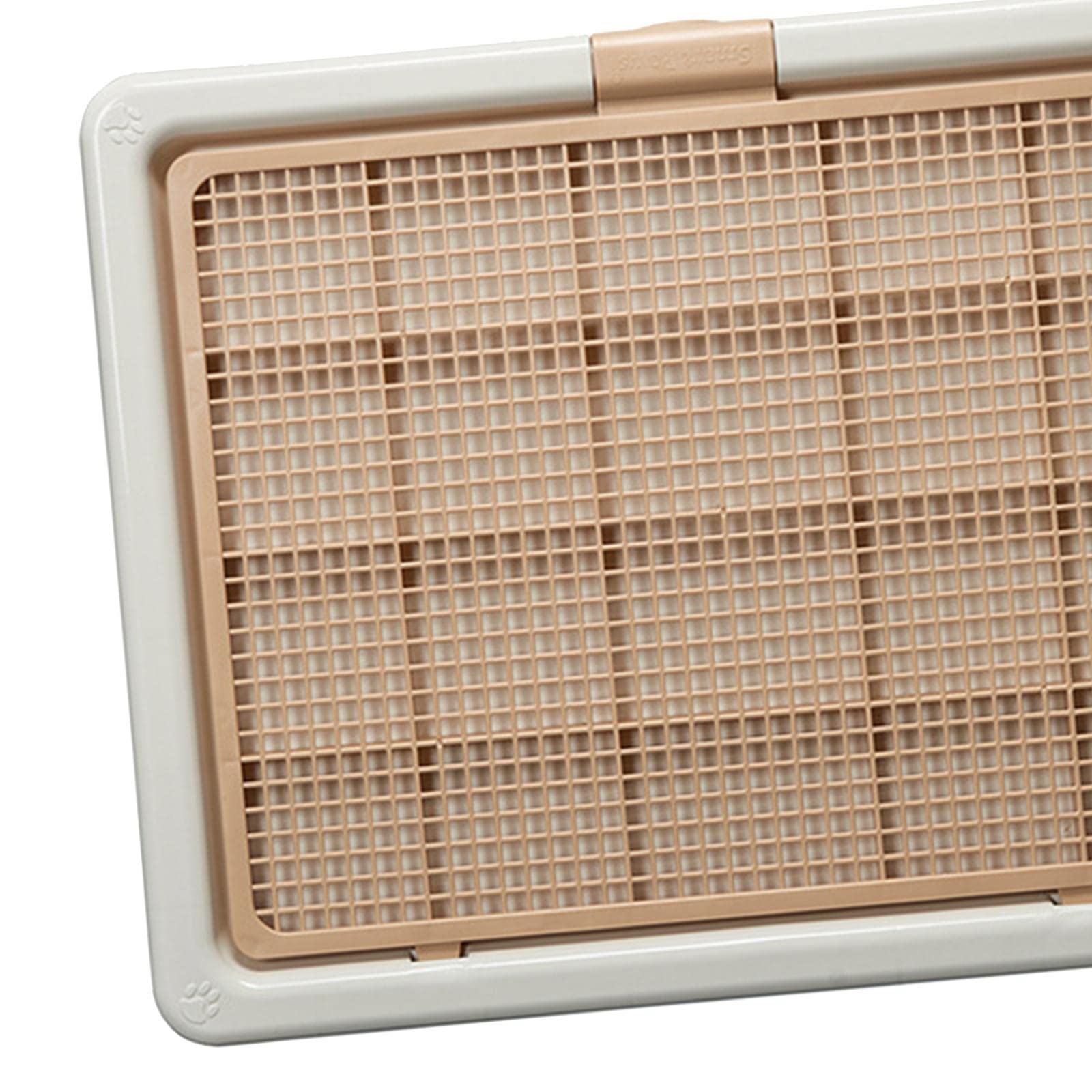Bac à Litière pour Chat, Aide à L'apprentissage de La Propreté pour Chiens, Facile à Nettoyer, en Polypropylène, avec Grille Amovible, Con, Café au Lait