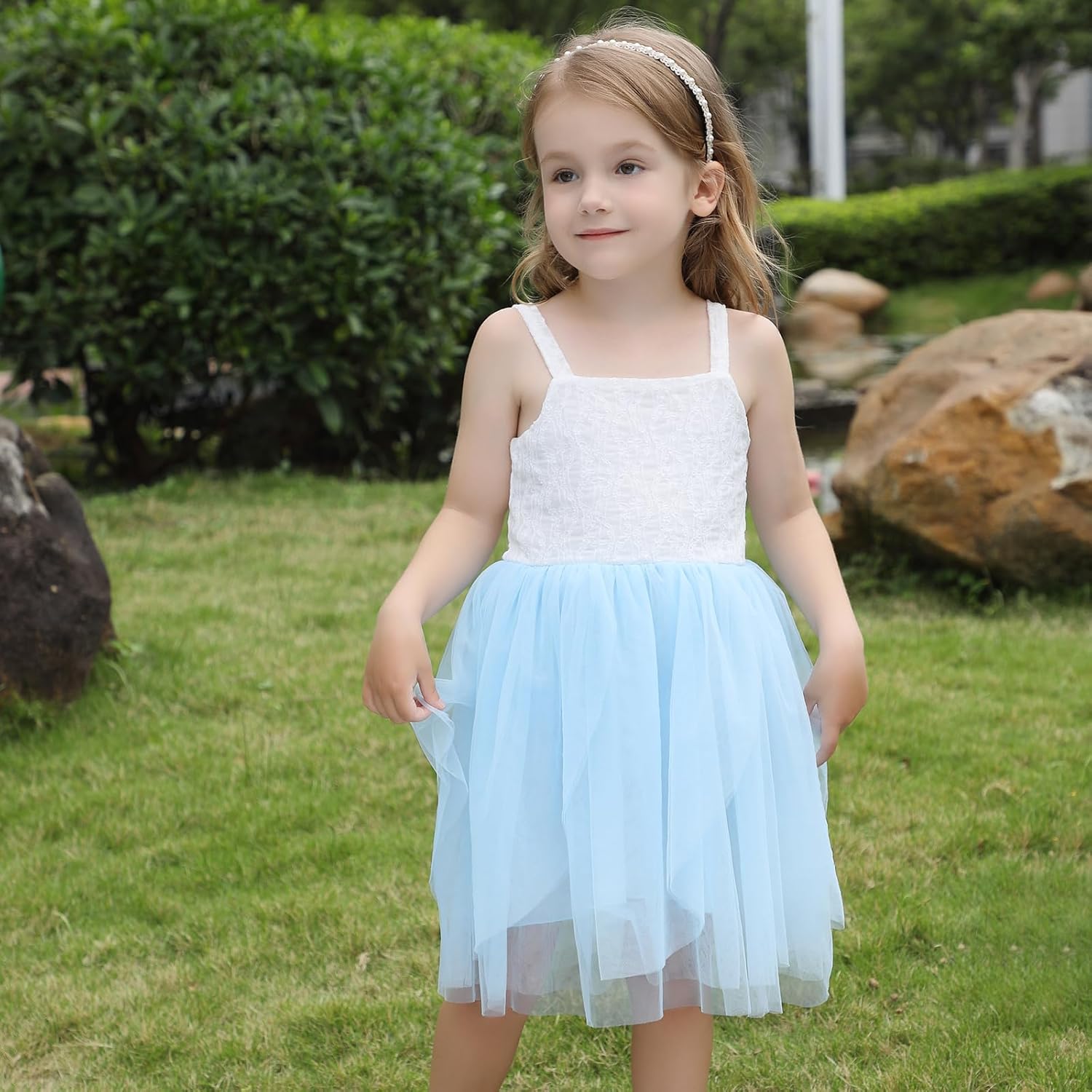Baby Girl Tutu Dress Lace Strap Dresses A-Line Tiered Tulle Party Sundress for Birthday - Image 2