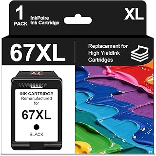 67XL Black High-Yield Ink Cartridges Replacement for HP Ink 67 67 XL for DeskJet 2700 2755e 2700e 4155e 4155 4100 Envy 600...