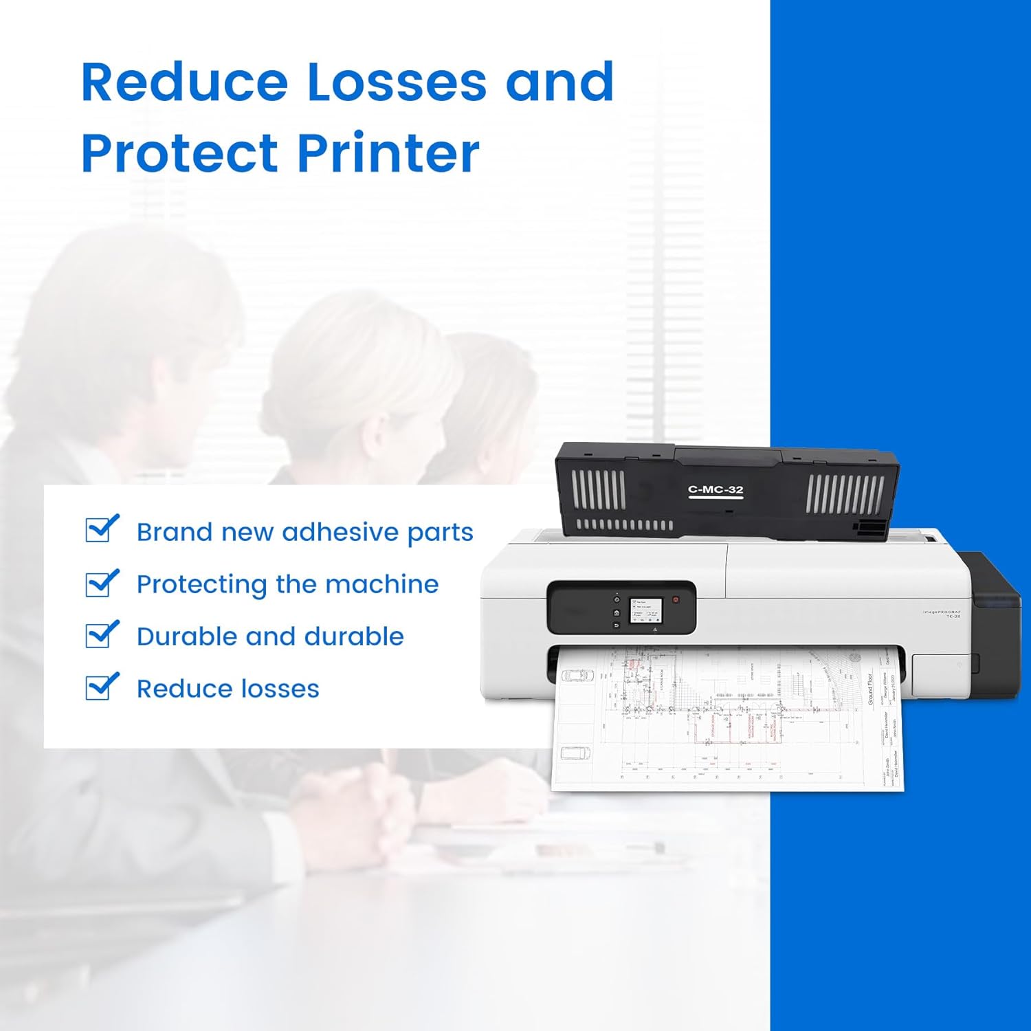 Compatible MC-32 Maintenance Cartridge Replacement for Canon imagePROGRAF TC-20 TC-20M TC-5200 TC-5200M Large Format Printers, MC32 Maintenace Cartridges Box (1 Pack)