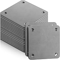 Vista 1 de 20 bases de placa de acero A36 laminadas en caliente con 4 agujeros de 3/8 pulgadas de diámetro, hoja de metal soldable de 3/16 pulgadas de grosor