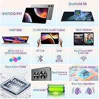 Vista 2 de Tableta SVITOO de 11 pulgadas, Tableta Android 15 con Octa-Core, 12 GB RAM 128 GB de almacenamiento 1 TB ampliable, pantalla grande Incell