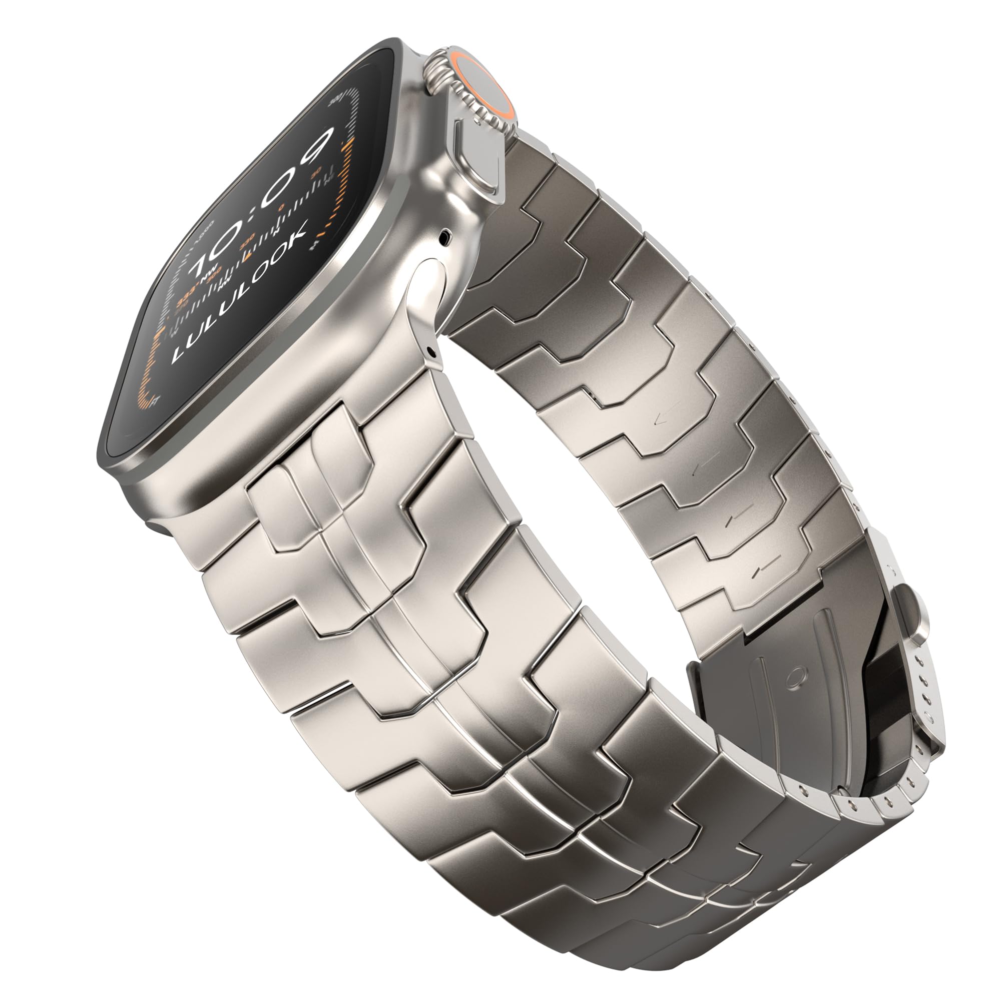 LULULOOK Grade 2 Pure Titanium Ultra 3 Band, Men's Lightweight Titanium Metal Band for Apple Watch Ultra 3/Ultra 2 / Ultra 49mm with Foldable Clasp