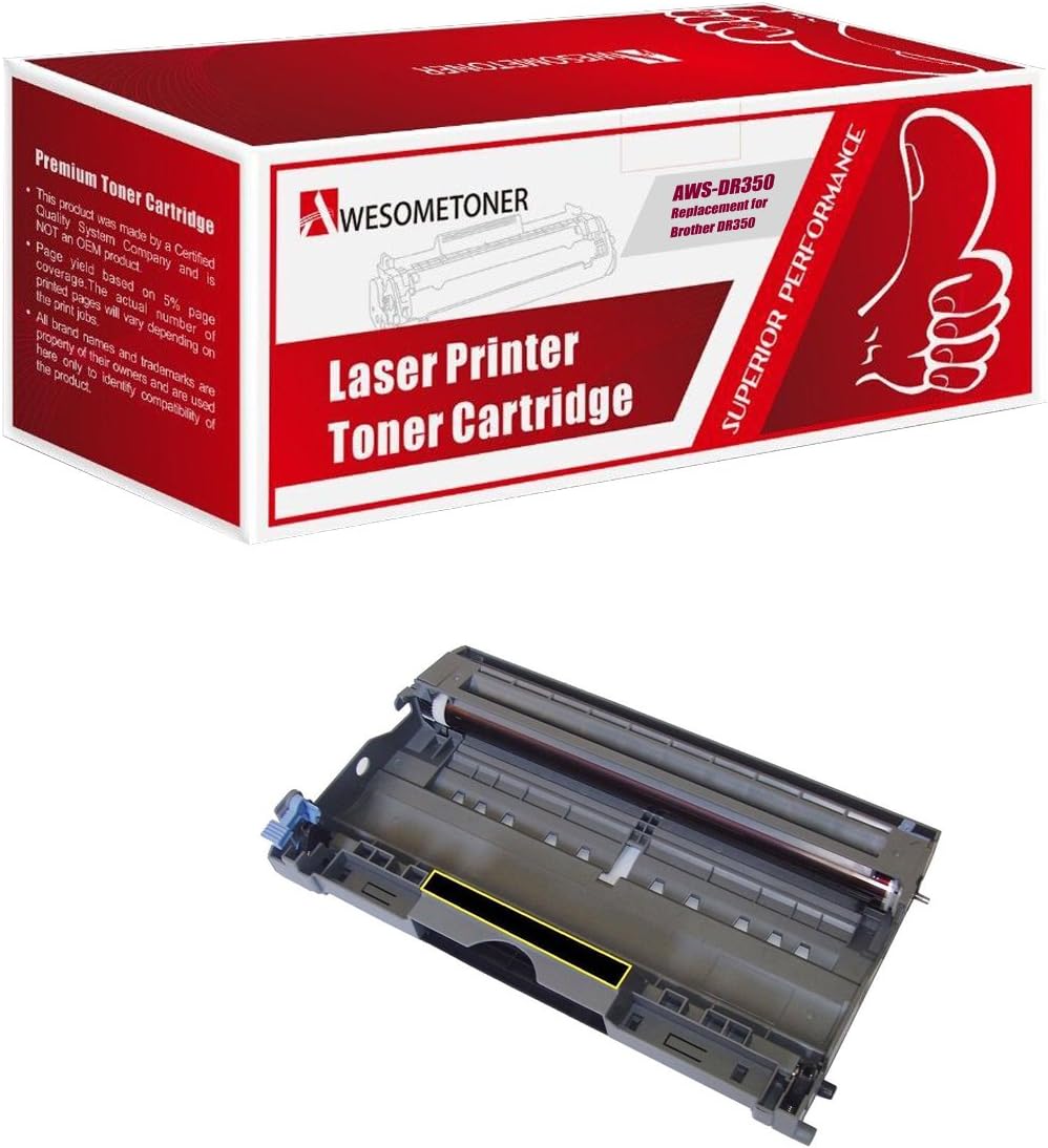 Awesometoner Compatible Drum Cartridge Replacement for Brother DR350 use with DCP-7020, HL-2030, HL-2040, HL-2070N, Intellifax 2820, 2920, MFC-7220, MFC-7225, MFC-7420, MFC-7820 (Black, 1-Pack)