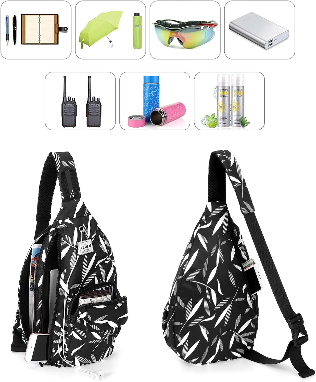 Backpack Sling for Women Anti-Water Crossbody Bag Inclined Adjustable Pack | Casual