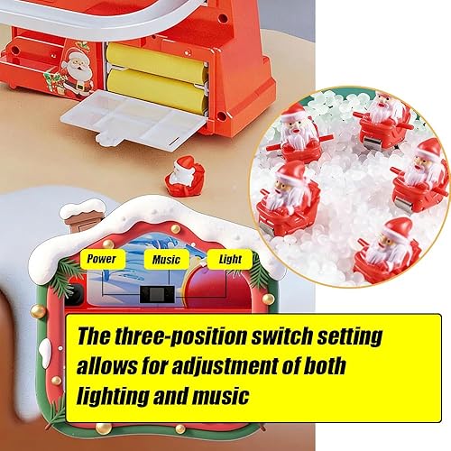 Miniatura 2 de Santa Claus - Montaña rusa para niños pequeños, juguetes de Navidad con luz de sonido, Papá Noel escalador para niños, juguetes de escalera de