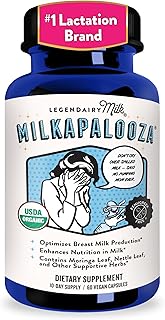 Legendairy Milk Milkapalooza Lactation Supplement for Breastfeeding Moms, Increase Breast Milk Supply with Organic Moringa, Fennel, Nettle, & Shatavari, Vegan Postpartum Essentials Fenugreek-Free 60ct