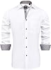 J.VER Men's Dress Shirts Long Sleeve Business Regular Fit Wedding Work Non Iron Shirt S-6XL