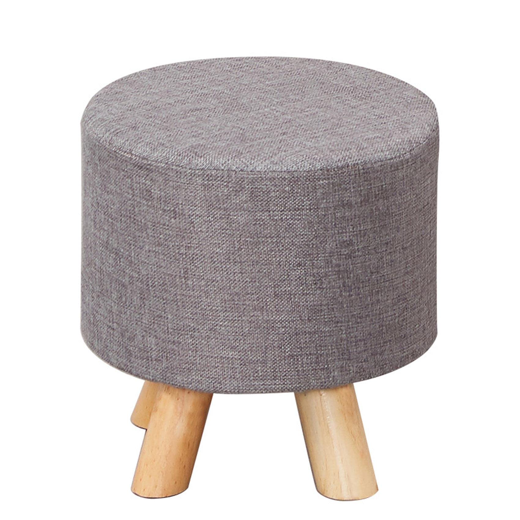 Tabouret de repos en lin gris contre les jambes lourdes, petit repose-pieds