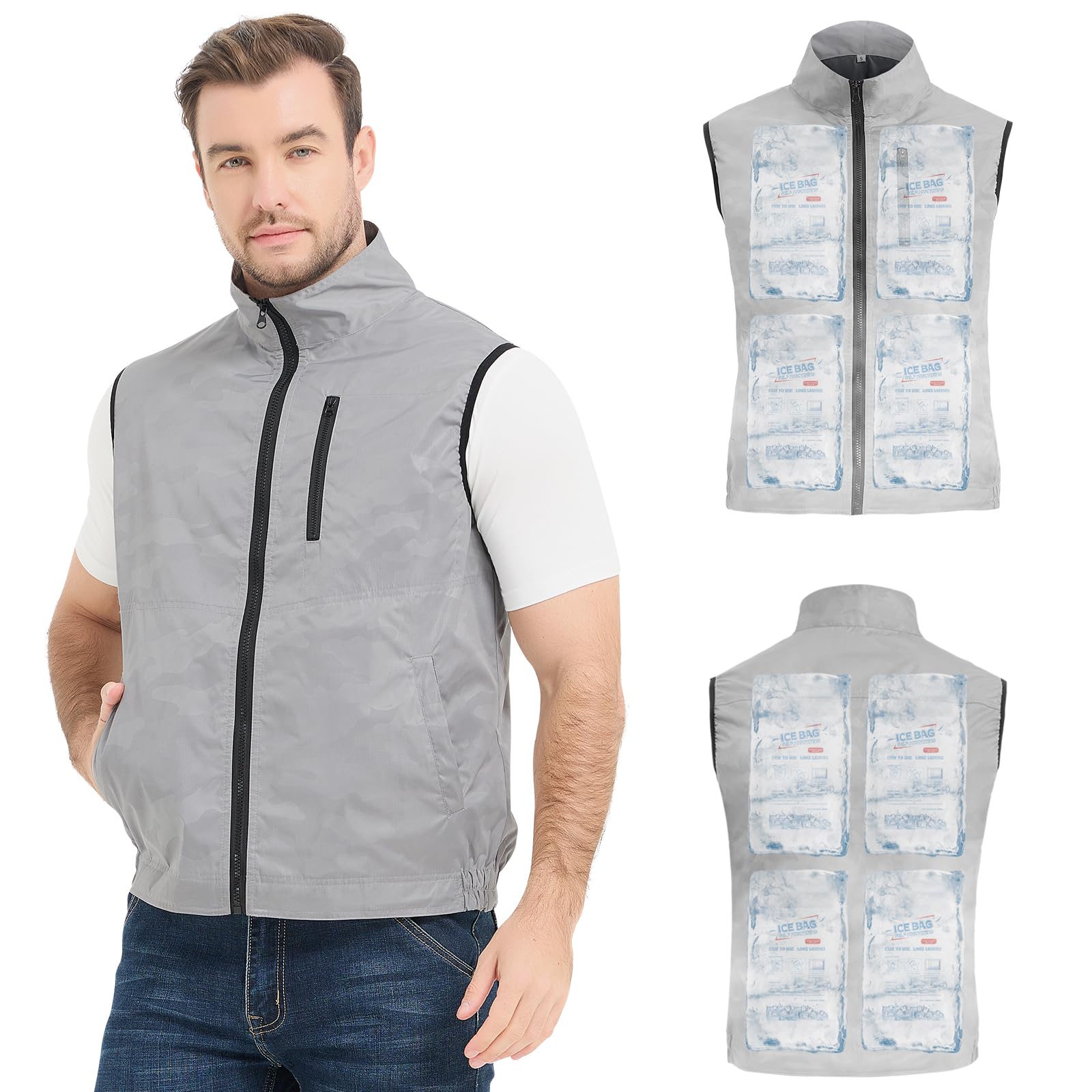 Gilet de refroidissement pour homme et femme - Gilet de glace pour le travail en plein air par temps chaud - Gilet rafraîchissant d'été
