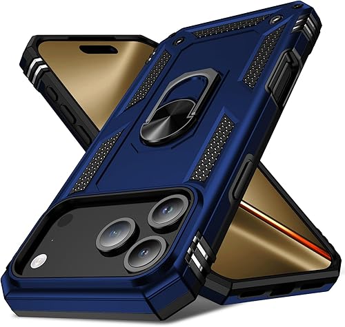 Vista 19 de Korecase Compatible con iPhone 11 Funda Resistente de 2 Capas Cuerpo Completo a Prueba de Golpes con Soporte de Anillo de Metal Rojo