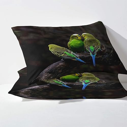 Miniatura 3 de Z3-&-299 - Juego de sábanas y fundas de almohada estampadas de 4 piezas, sábana bajera ajustable de microfibra suave con bolsillo profundo, sábana