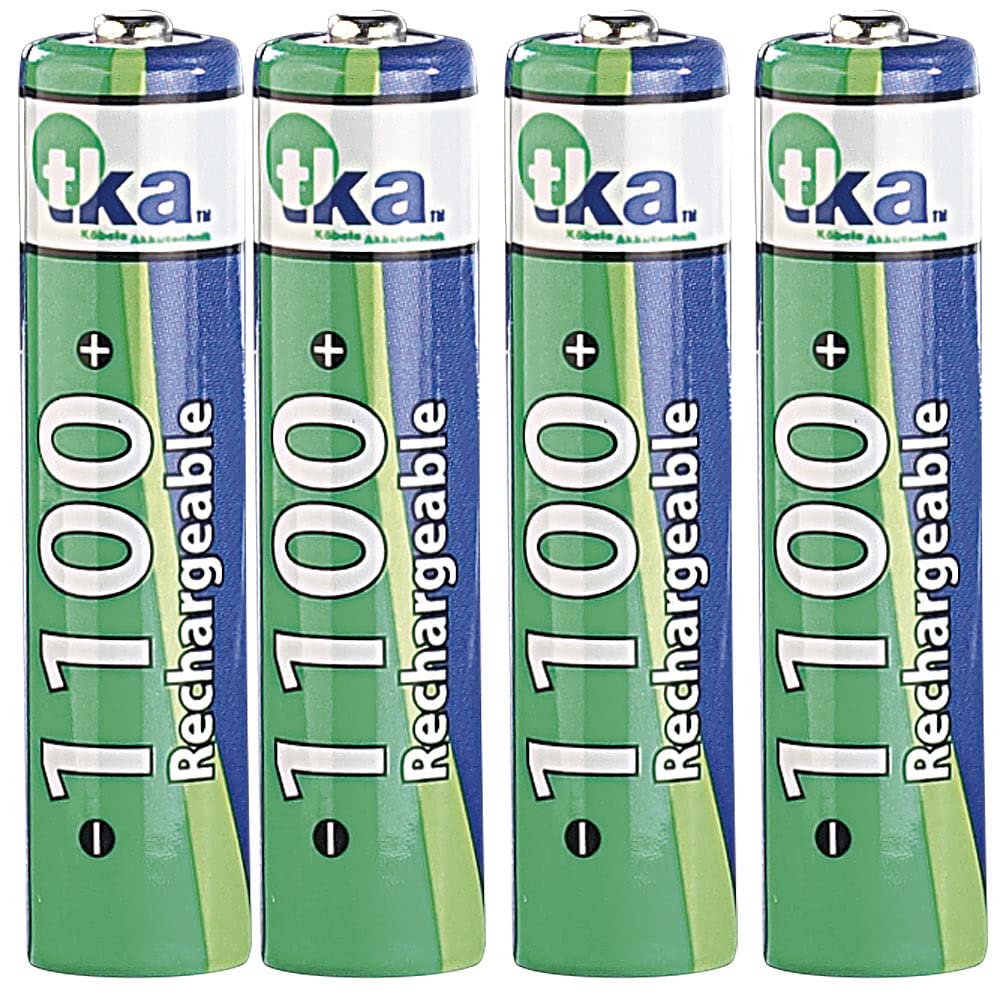 Chargeur rapide haute performance avec écran et 4 accus NiMH type AAA [tka Köbele Akkutechnik]