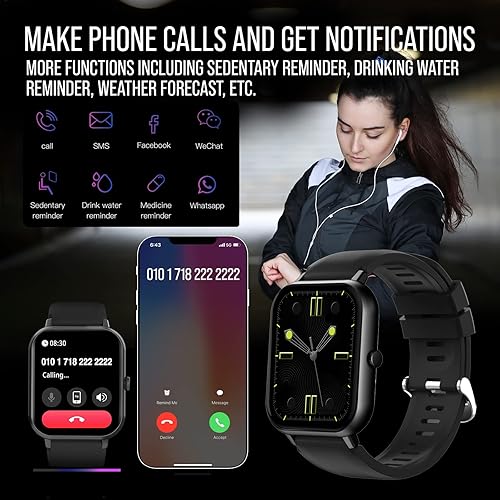 Miniatura 6 de Chronex Reloj inteligente (respuestahacer llamadas) Monitor de actividad física de 1.83 pulgadas, frecuencia cardíaca, presión arterial, oxígeno y