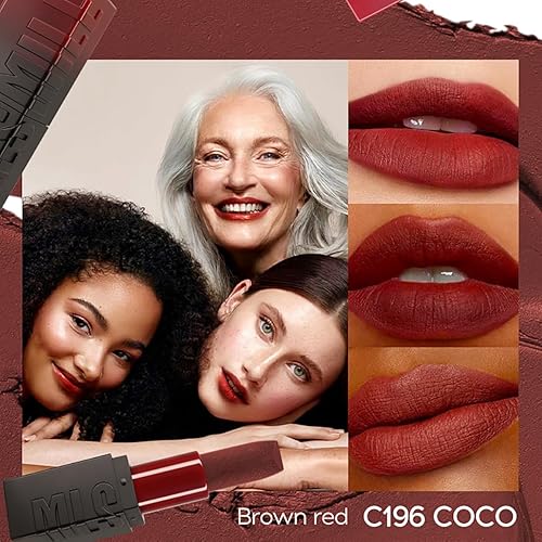 MATTE Satin Lipstick, Long-Lasting Comfortable Wear, Satin Finish (Set A, 0.14oz*4)(Set B,0.14 Fl Oz (Pack of 1))