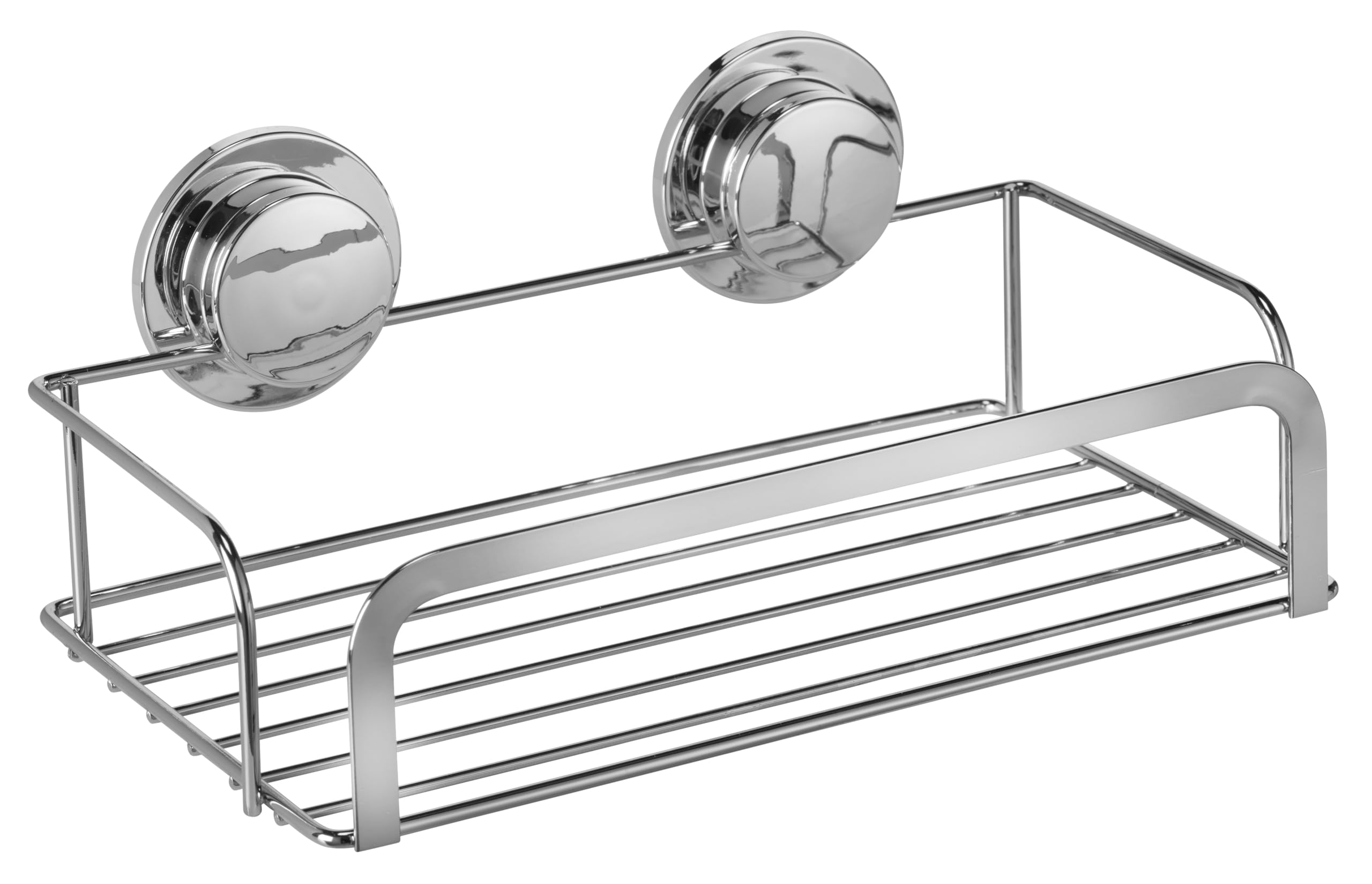 Croydex Stick 'N' Lock Adhesive Shower Caddy - No Drill Shelf for Shower or Bathroom with Sticky Pad, 5 Year Rust Free Guarantee with Chrome Plated Mild Steel