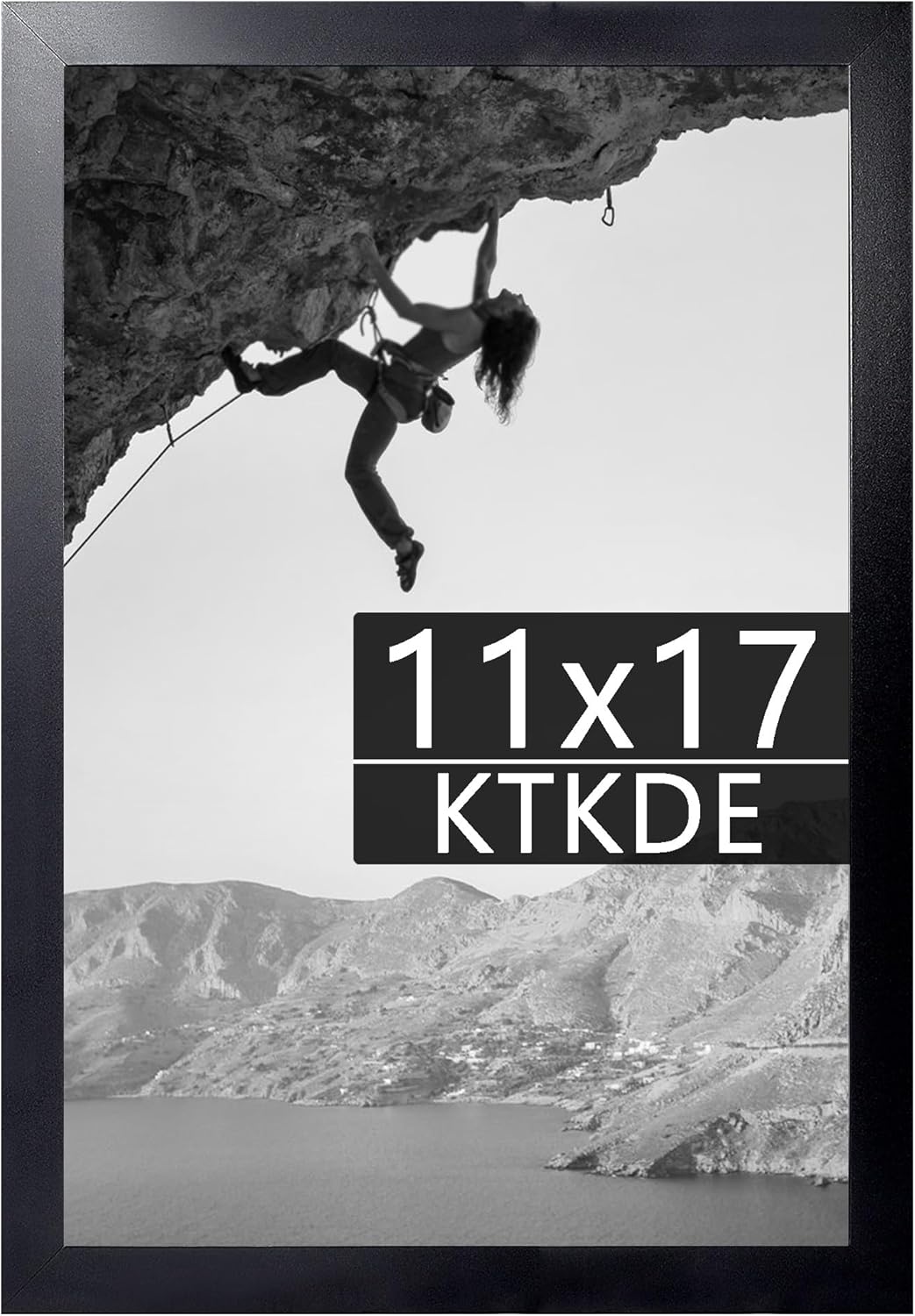 KTKDE 11x17 Picture Frame Black Wooden Shatter Resistant Glass, Rectangle Photo Frame for Photos,Studio Gallery Wall Hanging Posters & Art Prints Black 11X17-1Pack