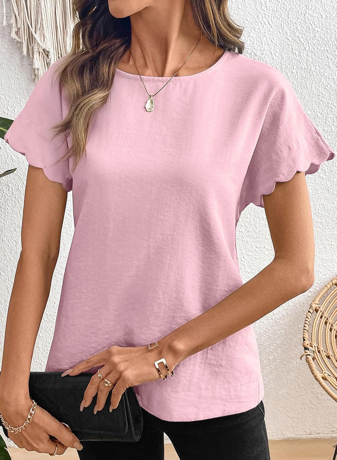 SHEWIN Women Tops Ruffle Sleeve Shirts Business Casual Dressy Work Blouse 2026 - Image 3