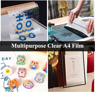 150 Sheets Acetate Sheets A4 Clear Inkjet Printer Film Inkjet Transparency Paper Inkjet Printed Film Overhead Projector OHP Film Screen Printing Transparency Sheets