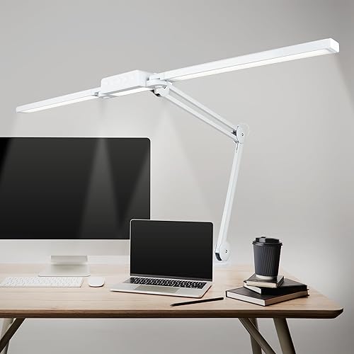 Neatfi Lámpara de escritorio LED, luz de escritorio regulable con 360 LED SMD, 30 W, CRI 95, temperatura de color ajustable, lámpara de trabajo para