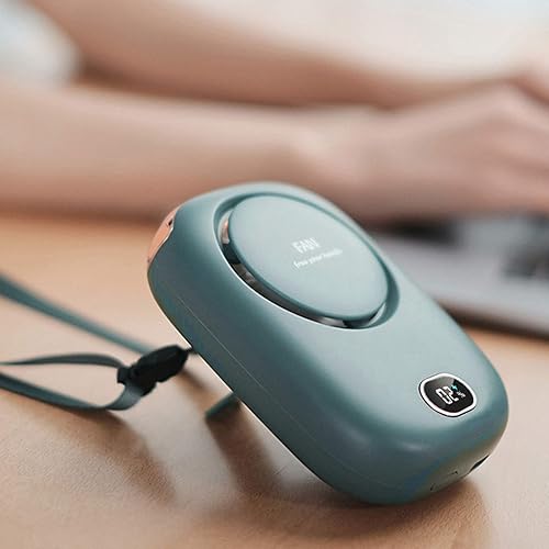 Miniatura 8 de Ventilador pequeño de cuello colgante, ventilador de cuello portátil, mini ventilador de cuello colgante recargable por USB, sin aspas, 3