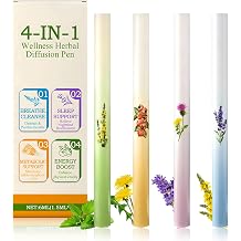 4-Piece Herbal Diffuser Pen Herbal Diffuser Mullein Herbal Lung Cleaner Increases Vitality Gentle Care Refreshing and Invigorating Suitable for Men and Women
