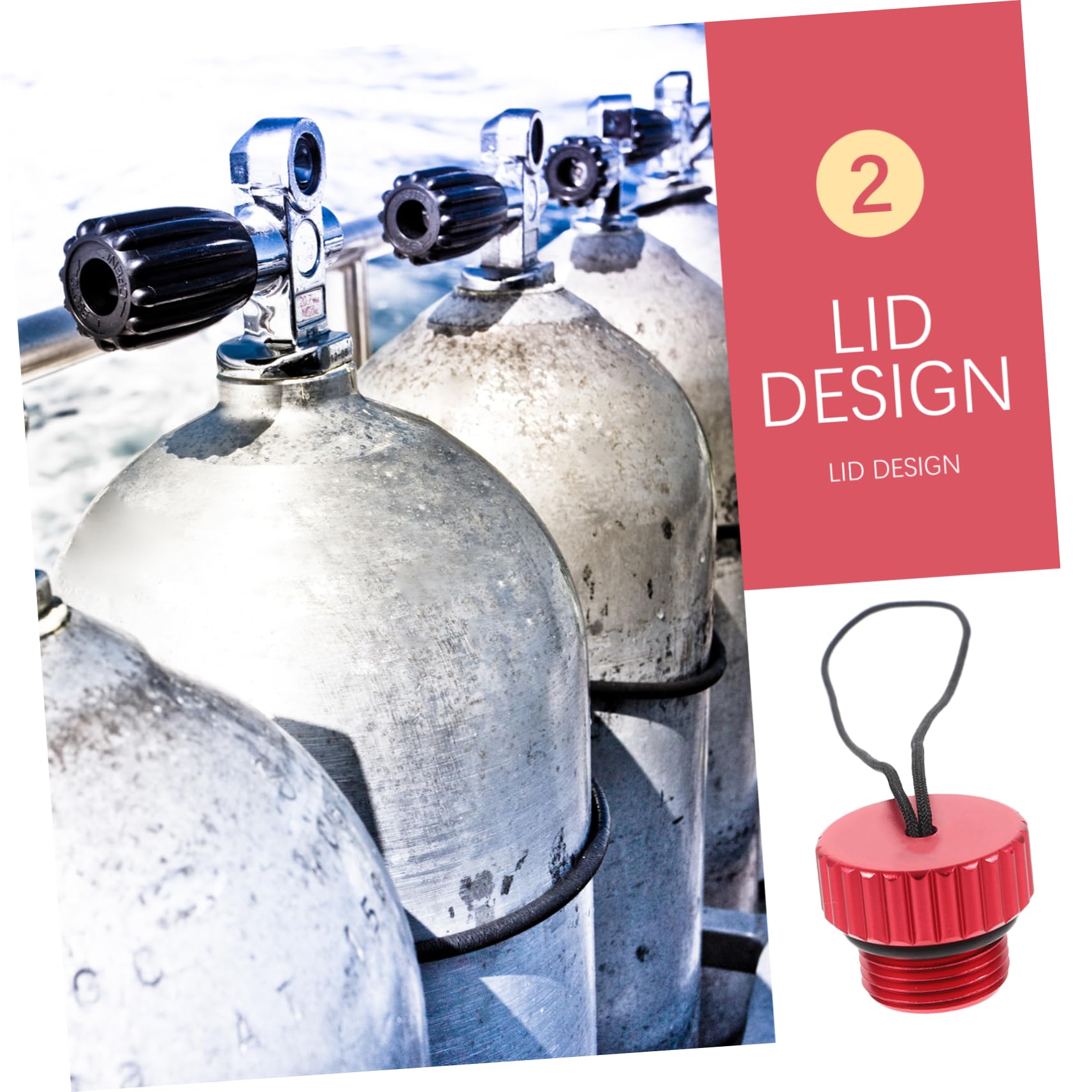 KICHOUSE Diving Tank Valve Cover with Cord Cap Lightweight Scuba Adapter for Lung Tanks Prevents Dust Debris Multifunctional Design for Long Term Use