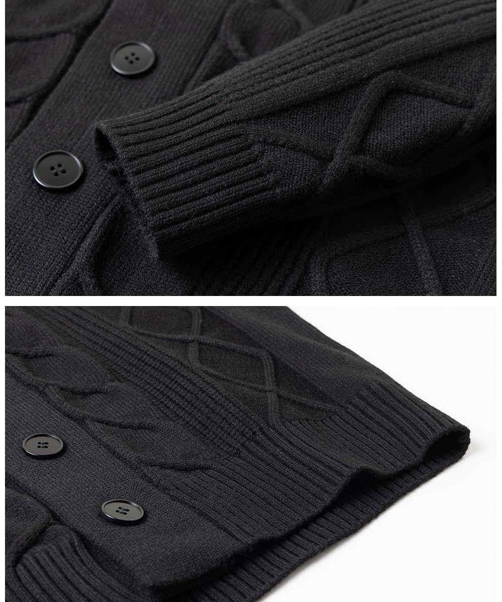 Homme Gilet Cardigan Boutons Veste Tricoté Chaud Coupe rembourré Décontractée Manche Longue pour l'automne et l'hiver.
