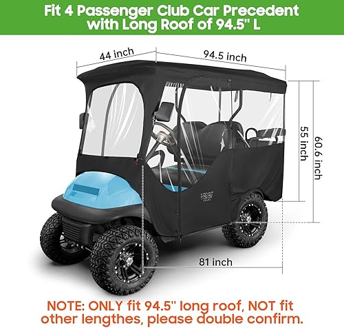 Miniatura 2 de 10L0L Carro de golf recinto de conducción para 4 pasajeros Club Car Precedent 94.5 pulgadas L techo extendido Deluxe 600D impermeable resistente al