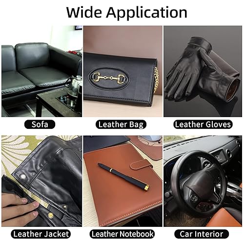 Miniatura 4 de MILEQEE Parche de reparación de cuero, 2 x 197 pulgadas, cinta de cuero autoadhesivo con malla de tela, reparación de sofás, sofás, asientos de