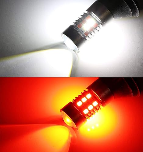Miniatura 2 de iJDMTOY 28-SMD rojo/blanco LED retroceso luz de marcha atrás/conversión de lámpara antiniebla trasera compatible con Mazda MX-5 ND 2016 en adelante