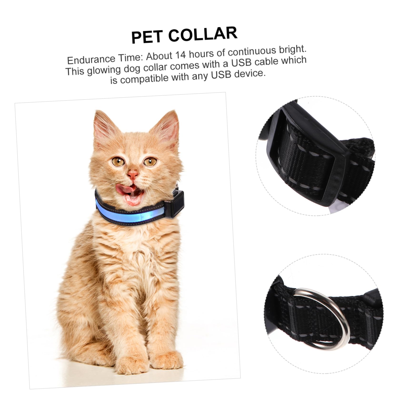 Beavorty 3juegos Collar Led para USB Recargable Acolchado y Seguro para Paseos para Camping y Actividades