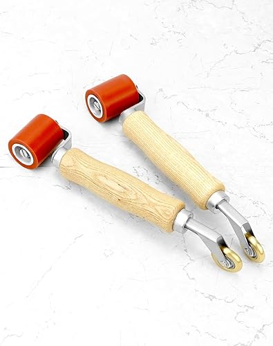 Miniatura 10 de QWORK Rodillo de costura, rodillo de costura de silicona de 1.575 in con rodillo de latón de 0.236 in, herramienta de rodillo de costura alisadora