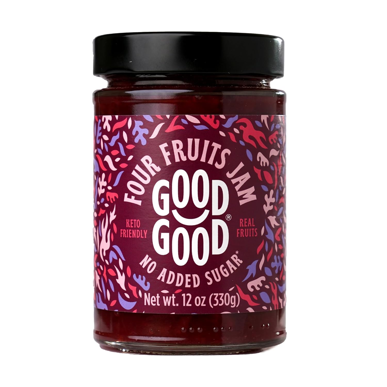 GOOD GOOD Sweet Four Fruits Jam 12 oz / 330 g Low Calorie, Low Carb & No Added