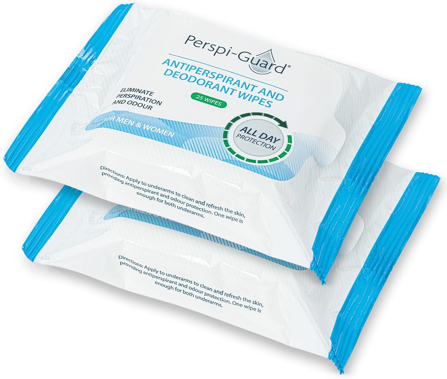 Perspi-Guard Antiperspirant & Deodorant Body Wipes for Adults, Travel Wipes for Women & Men - Camping, No Shower, Travel Essentials, 2-Pack