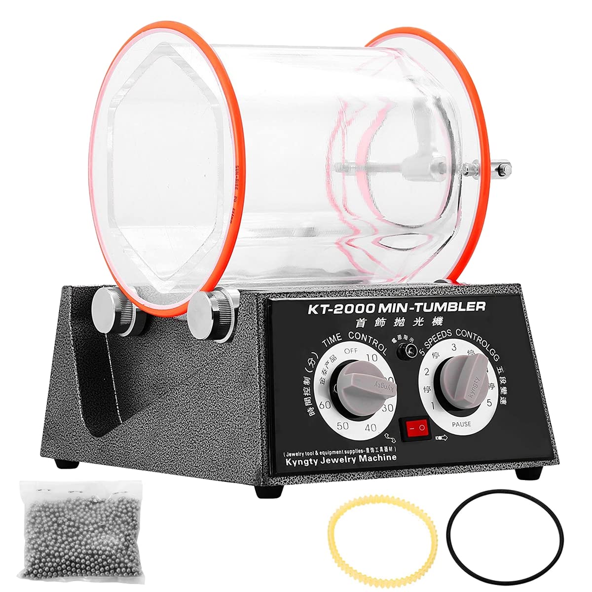 Lucidatrice per gioielli Tumbler Mini lucidatrice Tumbler Rotante Lucidatrice Superficie 5Kg 11LB Capacità 60W Macchina di Finitura Lucidatura Gioielli per Pietra Gioielli