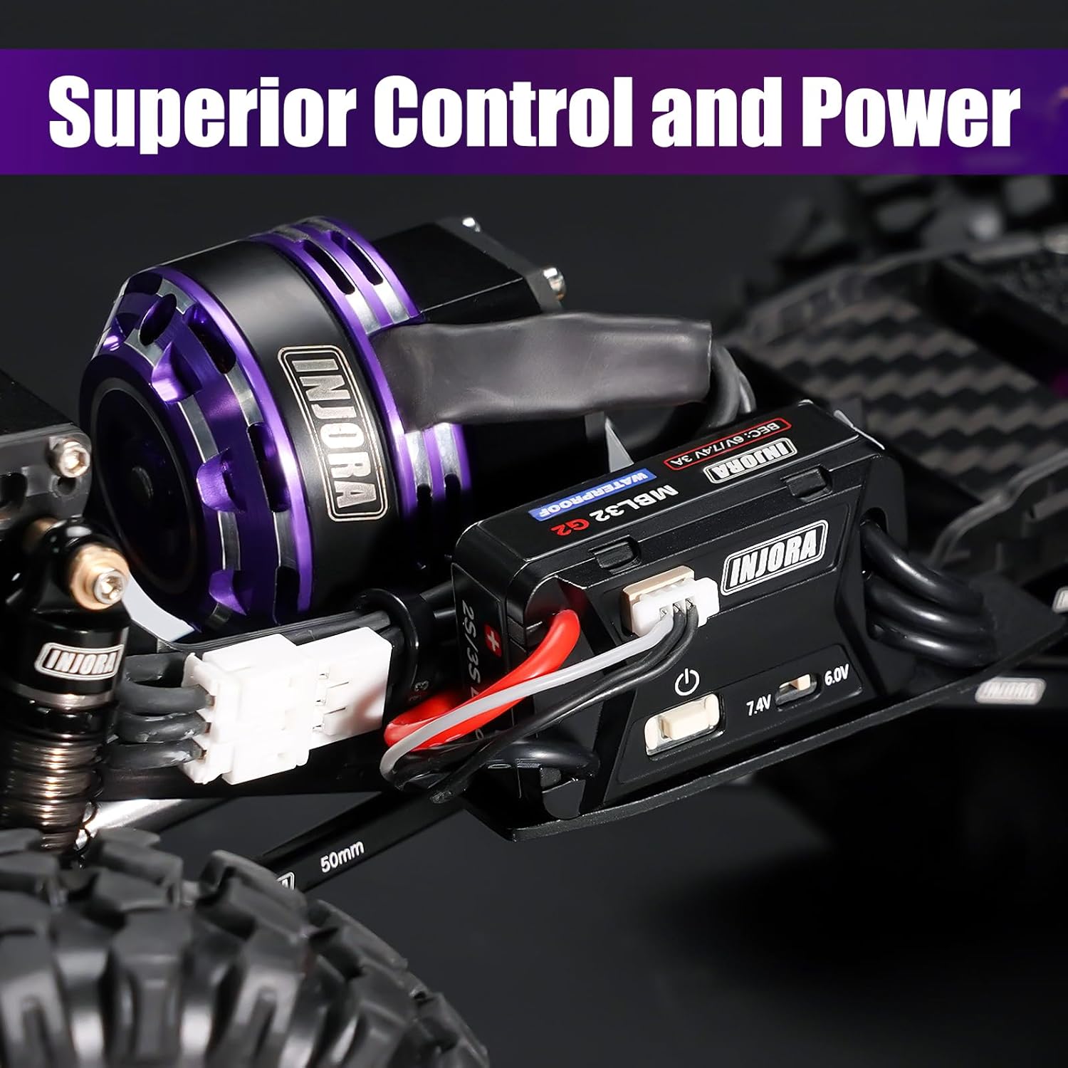 INJORA MBL32 G2 Waterproof Brushless ESC & 2204 Fat Viper Outrunner Motor for 1/24 Axial SCX24 Upgrade