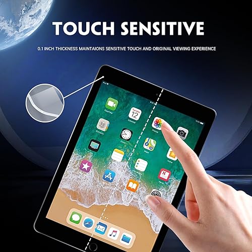 Miniatura 4 de Paquete de 2 protectores de pantalla compatibles con iPad de 6 5 generación de 9.7 pulgadas, protector de película de vidrio templado para iPad de
