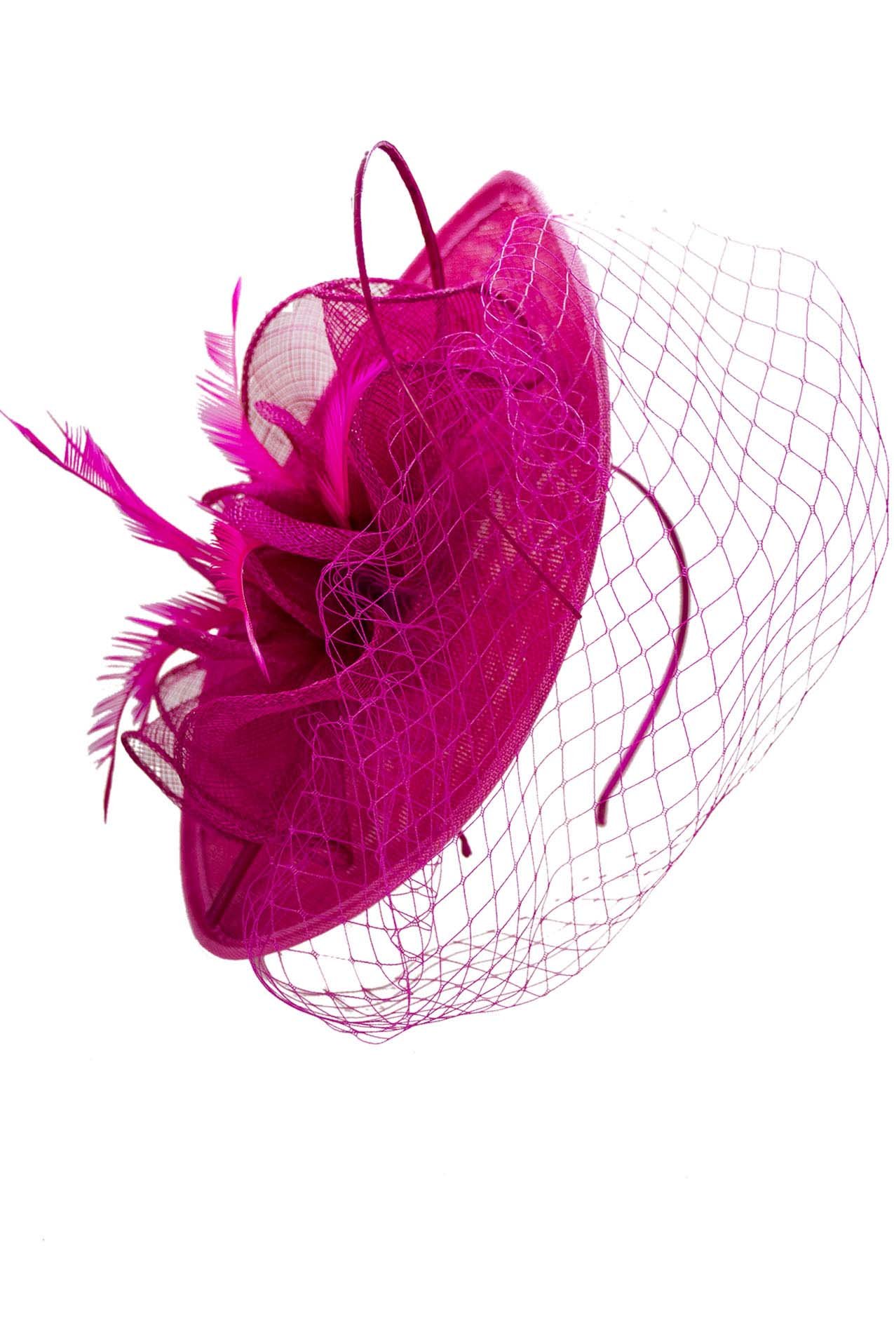 Finecy In - Ladies Wedding Occasion Sinamay Flower Hat Fascinator (Fuschia)