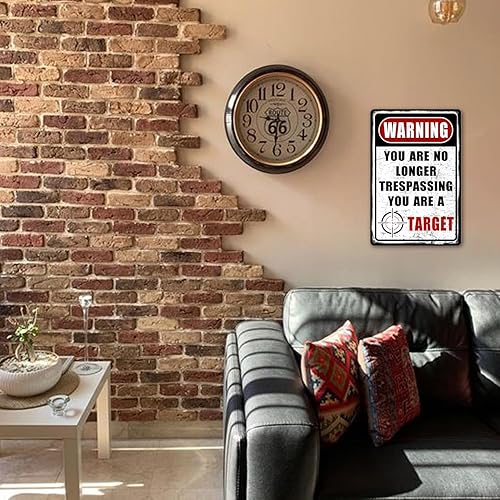 Miniatura 5 de Letreros de metal divertidos de "No Trespassinging", letrero de metal vintage de advertencia para patio, propiedad privada, letrero de metal para