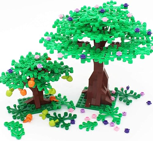 Juegos de construcción de árboles, juguetes de bloques de jardín, parque, árboles y plantas, flores, accesorios botánicos clásicos, ladrillos para