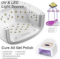 Vista 4 de Lámpara de uñas LED UV recargable de 60 W, secado de uñas inalámbrico más rápido, 42 cuentas y mango portátil, lámpara de curado profesional