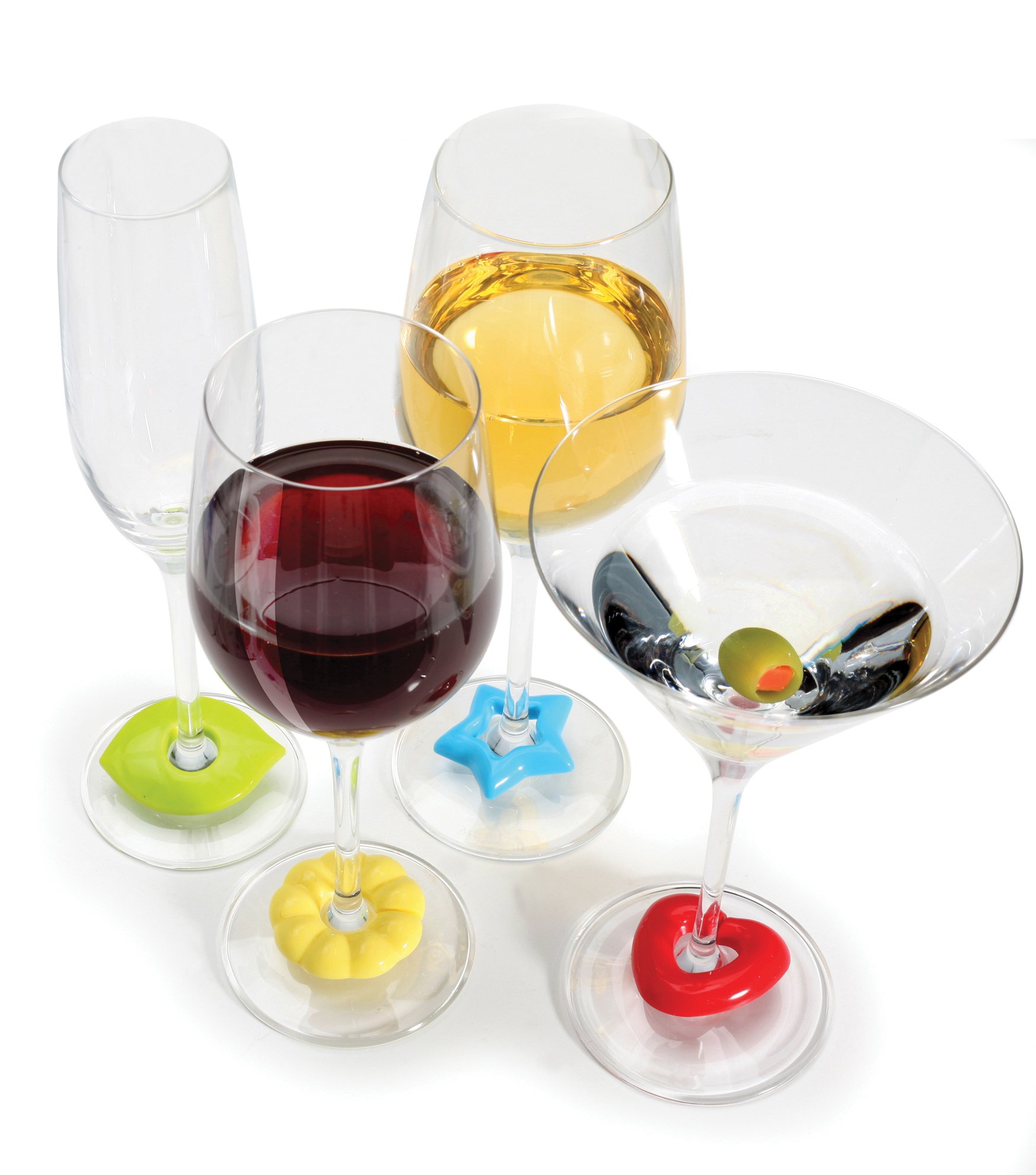 Danesco6601209 Set of Four Silicone Wine Charms