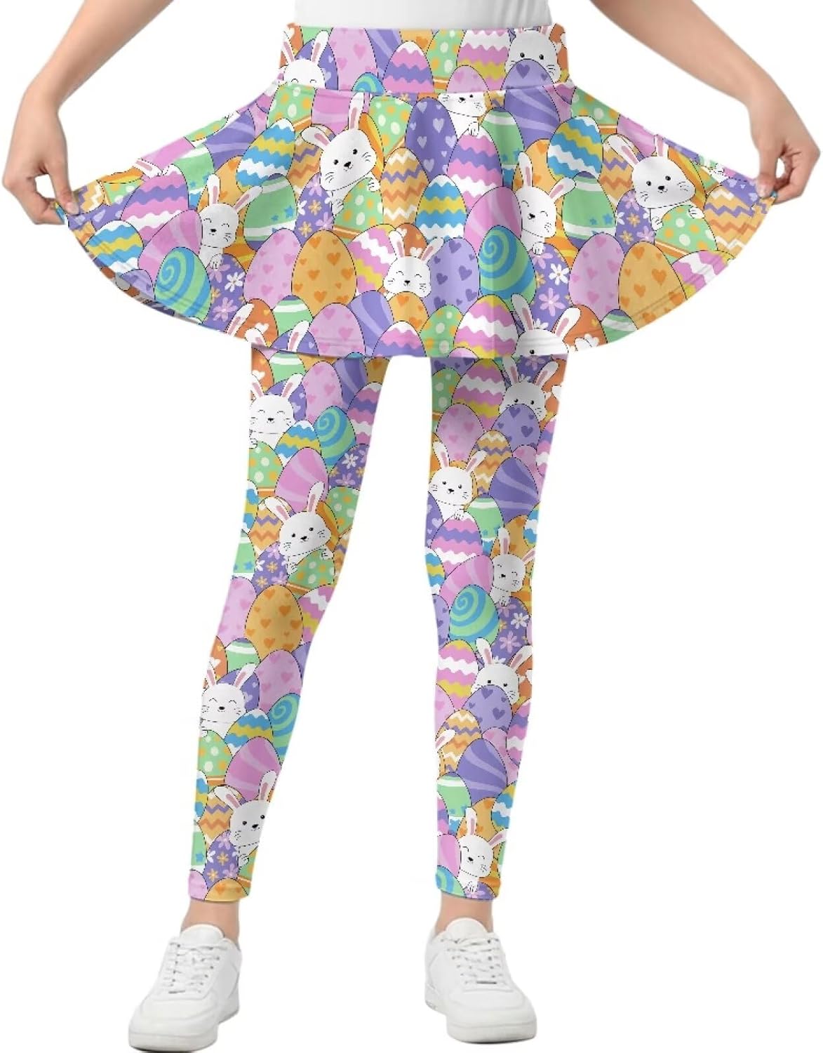 Skirt Leggings for Girls Soft High Waisted Leggings with Skirt Kids School Uniform Yoga Athletic Tennis Activewear