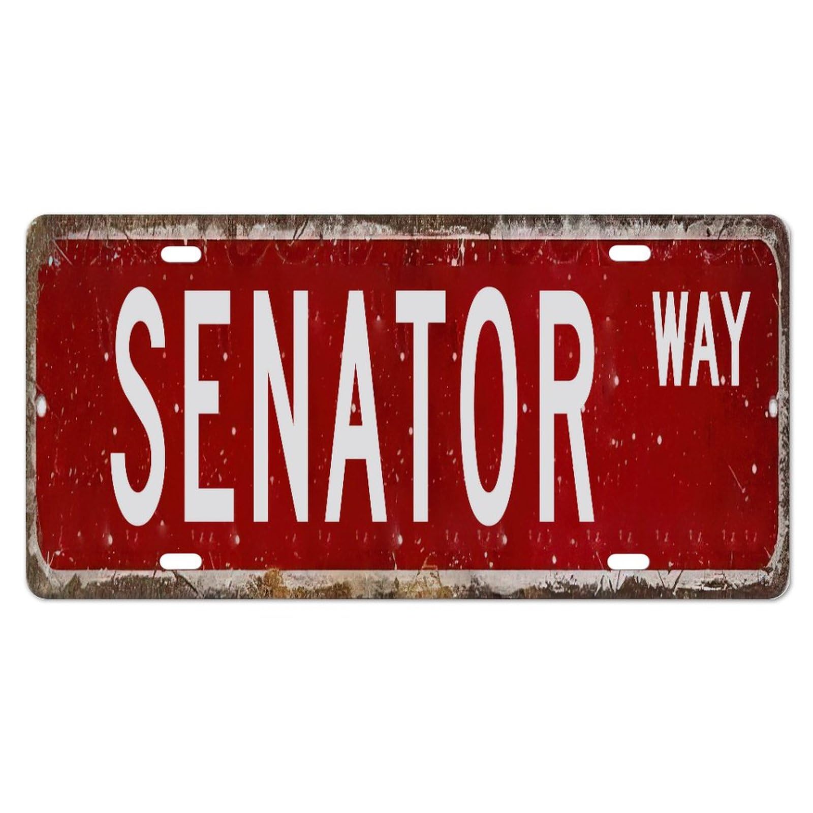 Senator License Plate Gift for Senator Home Car License Plate Frame Metal Front License Plate Car Tags Novelty License Plate Cover Rustproof Weatherproof 6X12 Inch