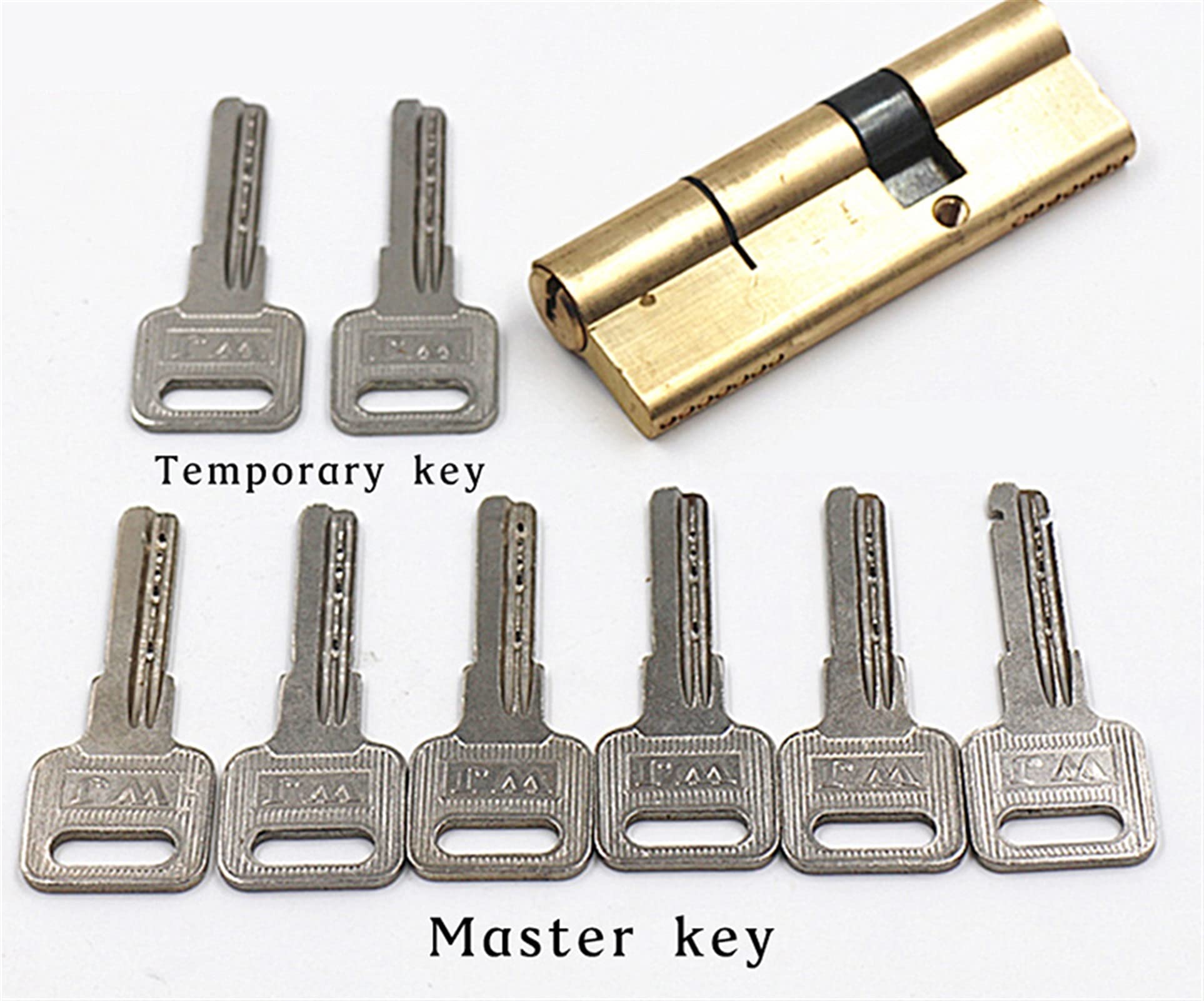 Zamek cylindryczny, zamek bębenkowy do drzwi, 65 70 80 90 115mm Zamek cylindryczny z skośnym trzpieniem do drzwi mosiężnych Wydłużony rdzeń Przedłużony 8 kluczy(80mmz(40x40))