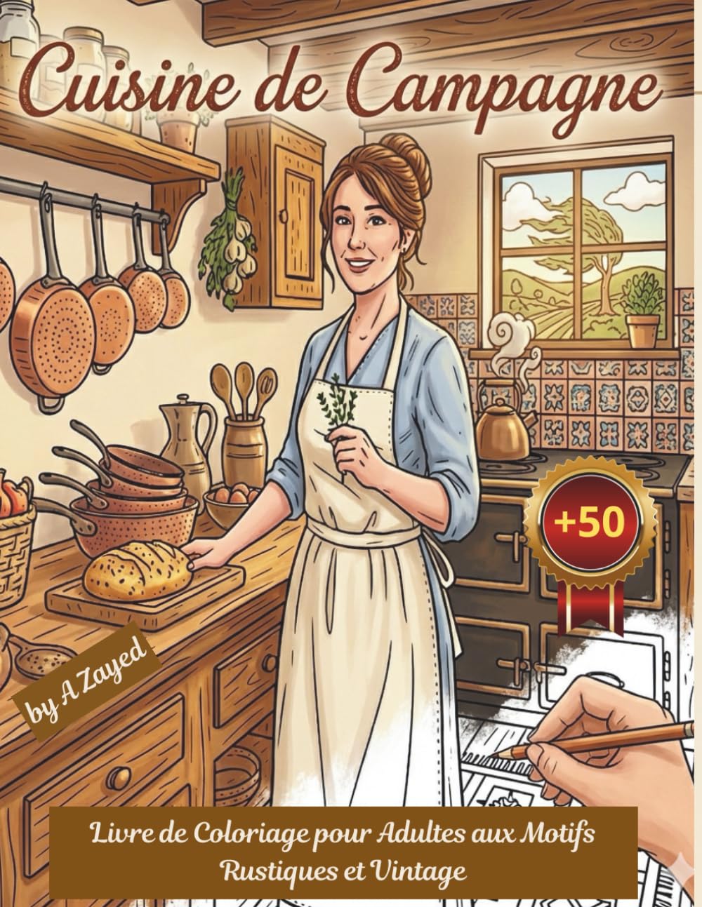 Cuisine de Campagne – Livre de Coloriage pour Adultes aux Motifs Rustiques et Vintage: Un voyage artistique au cœur de la tradition et de l’art de vivre à la française