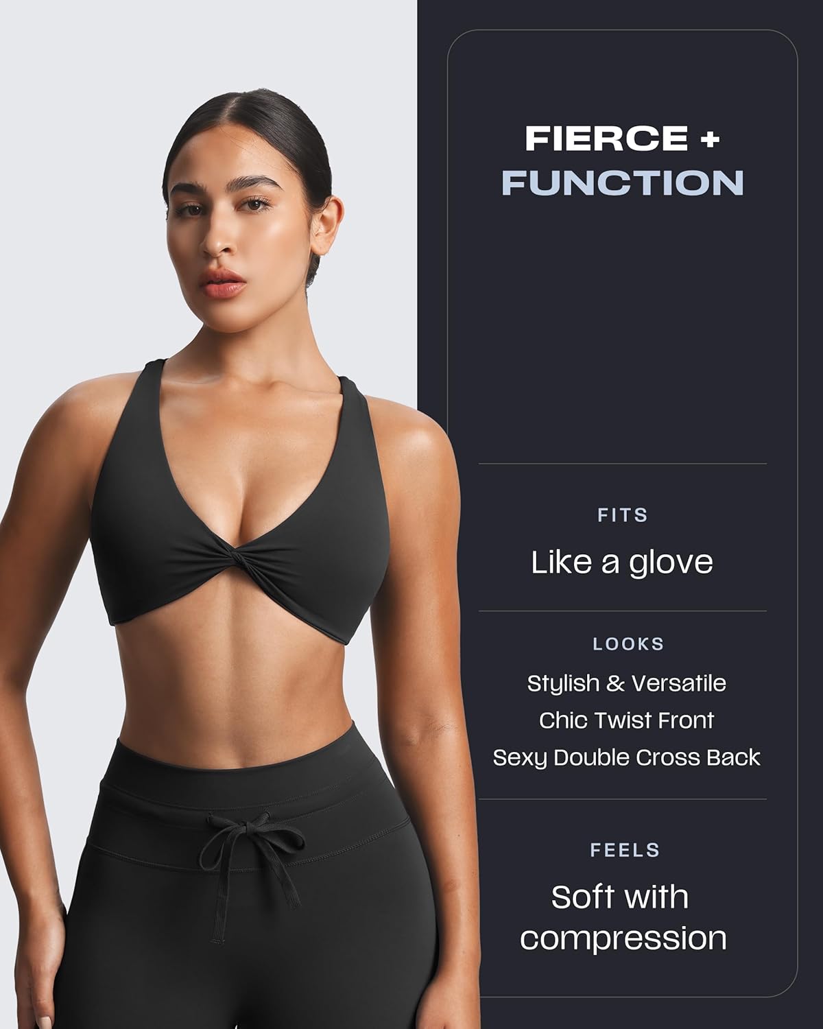 Aoxjox Women's Workout Sienna Crossback Sports Bras Fitness Low Impact Bra Yoga Crop Tank - Image 2