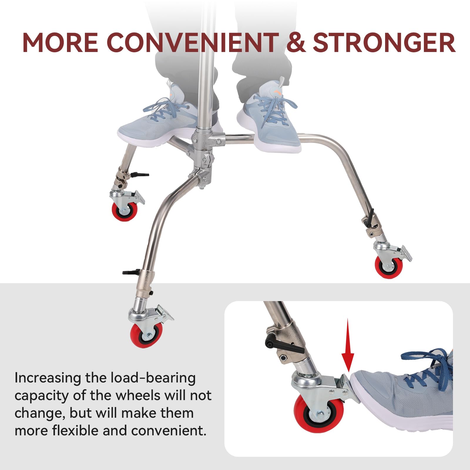 NEEWER 3-Pack Professional Swivel Caster Wheels Set With 75mm Diameter, Durable Metal Construction And Rubber Base, ONLY Compatible With NEEWER - View #3