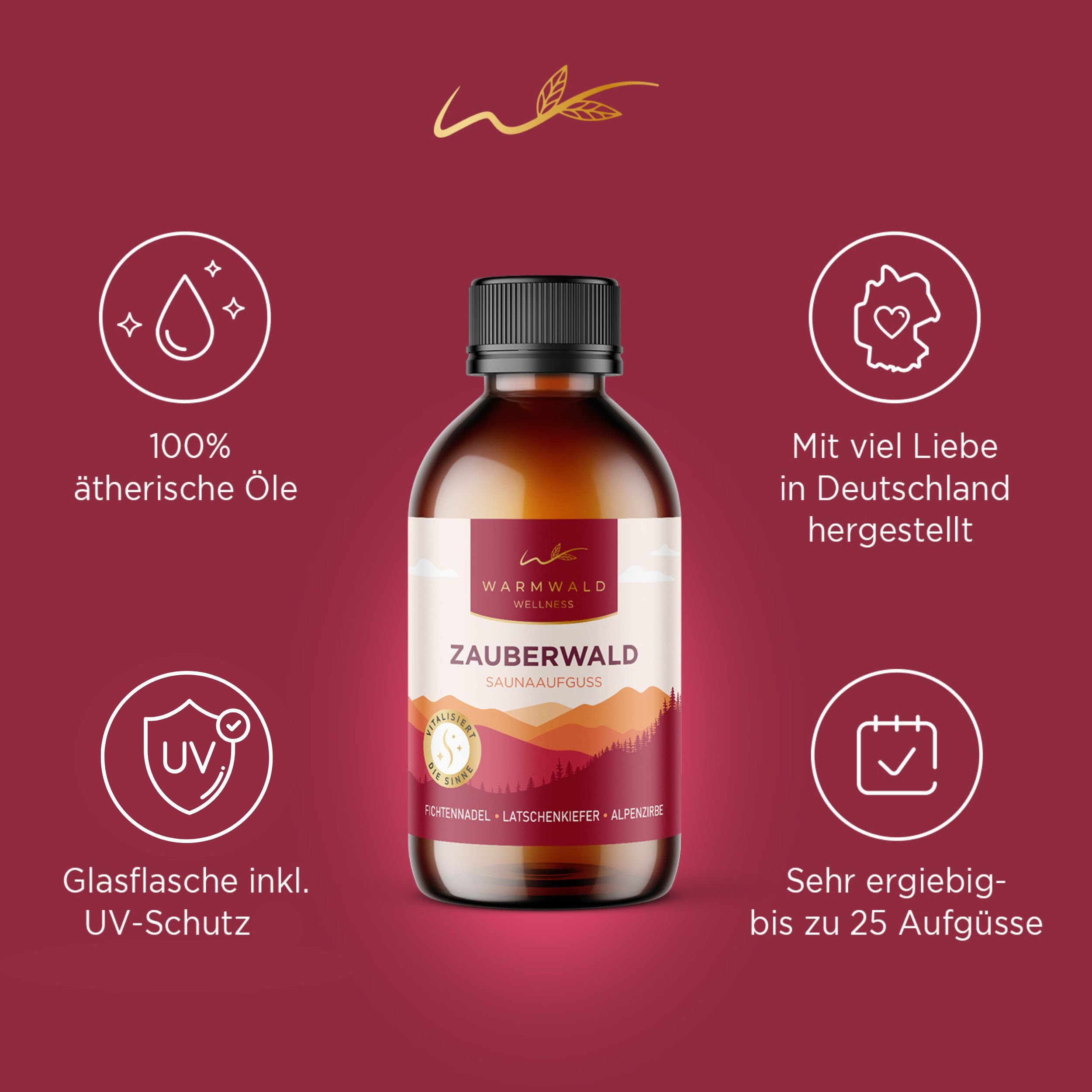 Infusión de sauna – Producto infusión para sauna con aceites esenciales naturales – Aceite de sauna – Aroma de sauna (bosque mágico)